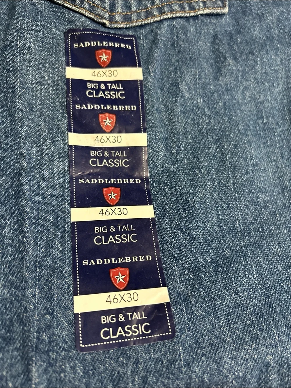 Saddlebred Big & Tall Classic Cowboy Jeans Size 46x30 NWT